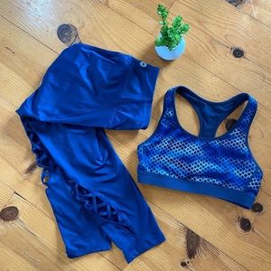 Champion sports bra with crisscross athletic pants